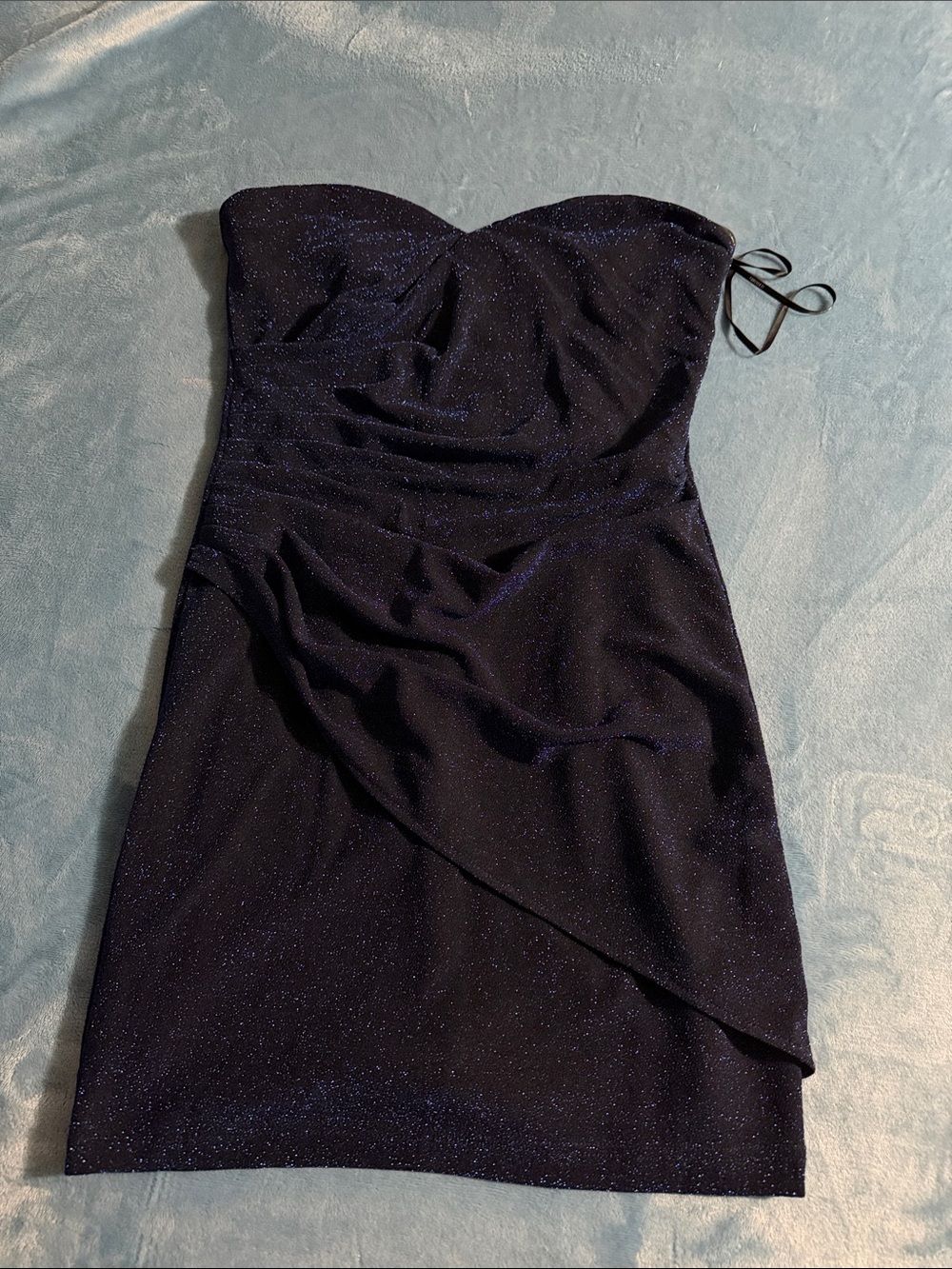Forever 21 Strapless Navy Sparkle Sheath Dress